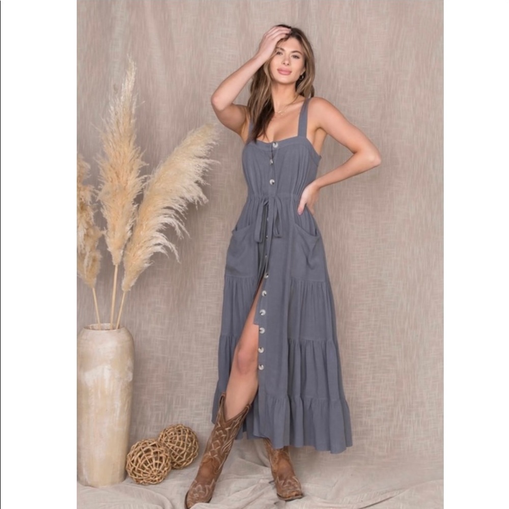Button Midi Dress